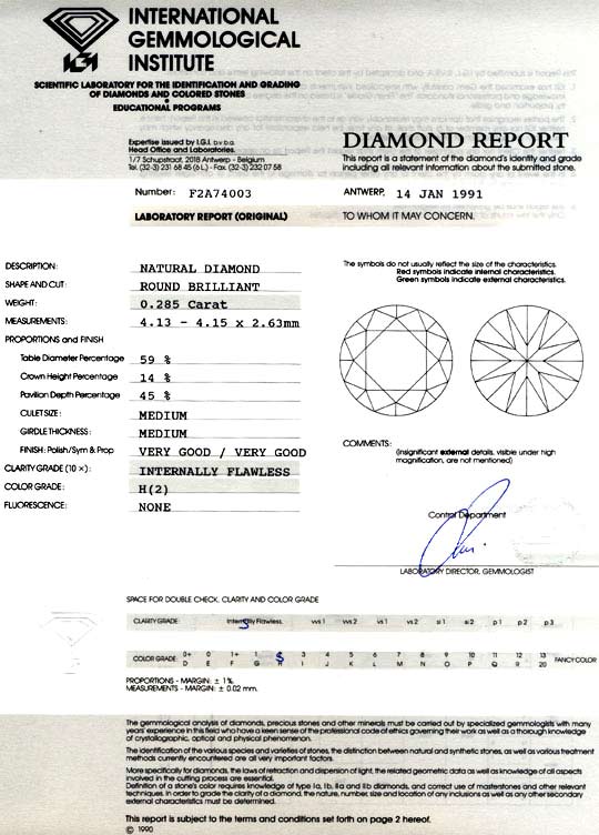 Foto 9 - Diamant IGI 0,285ct Brillant Lupenrein Wesselton, D5740