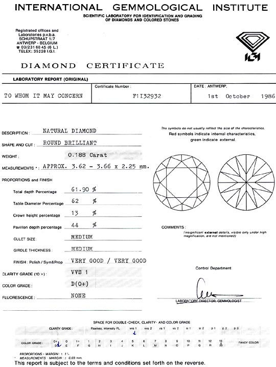 Foto 9 - Diamant 0,188 Carat Brillant IGI Expertise River D VVS1, D6293