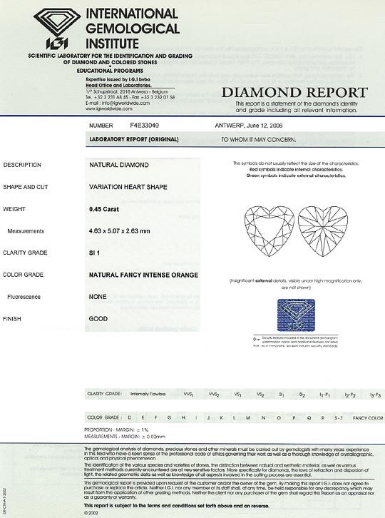 Foto 9 - Diamant Herz 0,45 Carat Sensationell Intense Orange IGI, D6561