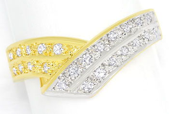 Foto 1 - Diamanten-Ring in V Form mit 24 Diamanten in 585er Gold, R8507