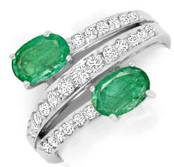 Foto 1 - Top Smaragde Diamanten-Ring in Weißgold, 0,93 Emeralds, S4191