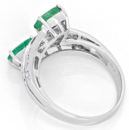 Foto 3 - Top Smaragde Diamanten-Ring in Weißgold, 0,93 Emeralds, S4191